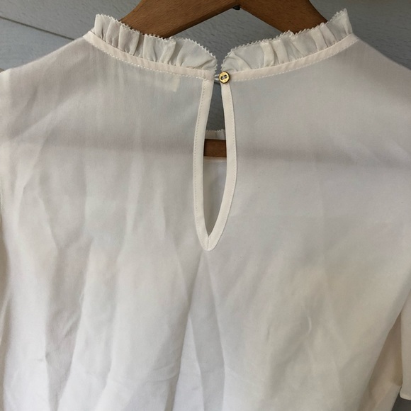 Ulla Johnson Blouse Silk Ivory Ruffles Sleeves Babydoll Isle US 0 - Picture 12 of 14